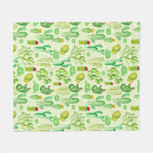 Cacti-Muster Fleecedecke (Vorderseite (Horizontal))