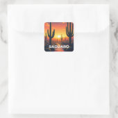 Cacti - Nationalpark Saguaro Quadratischer Aufkleber (Tasche)