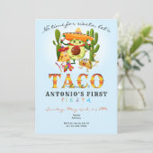 Cacti No time for Siesta First Fiesta 1. Geburtsta Einladung (Stehend Vorderseite)