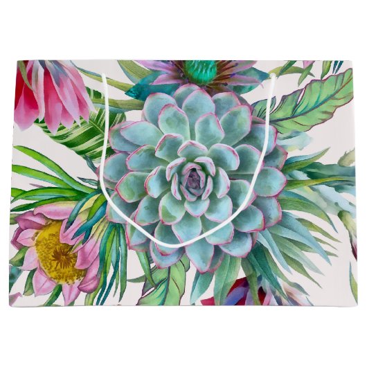 Cacti Pattern Große Geschenktüte (Vorderseite)