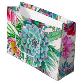 Cacti Pattern Große Geschenktüte (Vorderseite Schrägansicht)