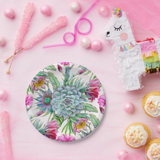 Cacti Pattern Pappteller (Party)