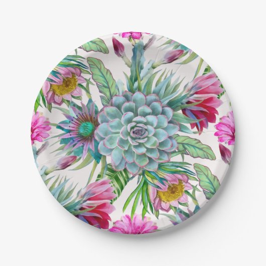 Cacti Pattern Pappteller (Vorderseite)