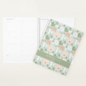 Cacti Peach Green Floral Muster mit Namen Planer (Anzeige)