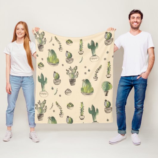 Cacti-Pflanze-Muster Fleecedecke (Beispiel)