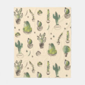 Cacti-Pflanze-Muster Fleecedecke (Vorderseite)