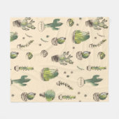 Cacti-Pflanze-Muster Fleecedecke (Vorderseite (Horizontal))