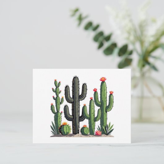 Cacti Postkarte (Stehend Vorderseite)