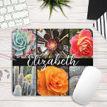 Cacti Rose stilvolle Fotos Drehbuch individuelle N Mousepad<br><div class="desc">Brillant rote, gelbe und orangefarbene Rose, üppige grüne, aqua- und schwarze Kakteen schrecken an den Sommertagen warm an. Genießen Sie die Blüten und die friedliche Atmosphäre eines lebendigen Gartens, wenn Sie diese atemberaubende Fotografie individuelle Name Mousepad. Ein tolles Geschenk für jemanden, der etwas Besonderes ist! Geben Sie einfach den Namen...</div>