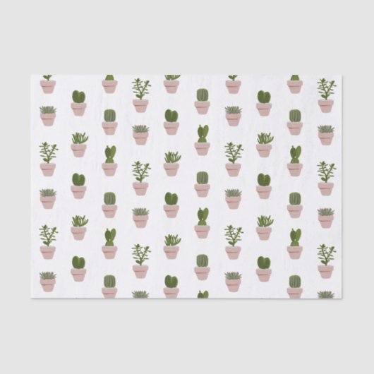 Cacti & Succulent - Rosa - transparent Seidenpapier (Vorderseite)
