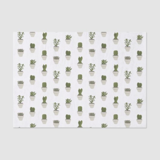Cacti & Succulent - weiß - wählen Sie Ihren Hinter Seidenpapier (Vorderseite)