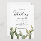 Cacti Succulents Cactus Boho Wüste Wedding Einladung (Vorne/Hinten)