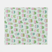 Cacti Succulents Pflanze Doodles Muster Fleecedecke (Vorderseite (Horizontal))