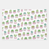 Cacti Succulents Pflanze Doodles Muster Geschenkpapier Set (Vorderseite 3)