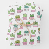 Cacti Succulents Pflanze Doodles Muster Geschenkpapier Set (Beispiel)
