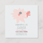 Cacti Succulents Pink Green Pattern Quadratische Visitenkarte (Rückseite)