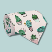 Cacti succulents potted Pflanze Muster Krawatte