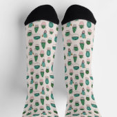 Cacti succulents potted Pflanze Muster Socken (Oben)