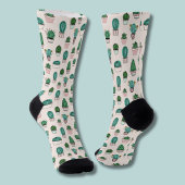 Cacti succulents potted Pflanze Muster Socken