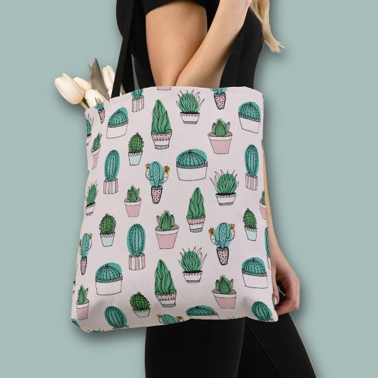 Cacti succulents potted Pflanze Muster Tasche