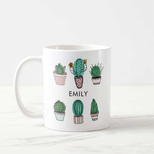 Cacti succules zur Darstellung personalisierter Na Kaffeetasse (Links)