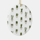 Cacti & Sukkulent - weiß Keramik Ornament (Rechts)