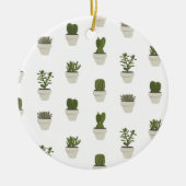 Cacti & Sukkulent - weiß Keramik Ornament (Vorne)