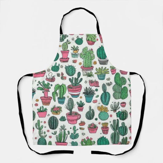 Cacti Sukkulentes Muster Schürze (Vorderseite)