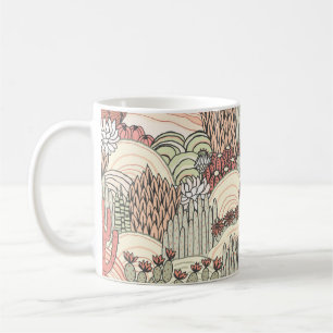 Cacti Sukkulturen Außenlandschaftsmuster Kaffeetasse