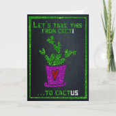 Cacti to Cactus Funny Glitzer Valentine Card Karte (Vorderseite)