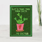 Cacti to Cactus Funny Valentine Card Karte (Vorderseite)