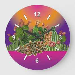 Cacti Wall Clock Große Wanduhr