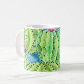 Cacti Wasserfarbe: Blumensommer Ornament. Kaffeetasse (Vorderseite Links)