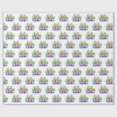 Cacti Wasserfarbe weiß Geschenkpapier (Flach)