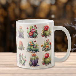 Cacti Watercolor Pattern Kaffeemaschine Tasse