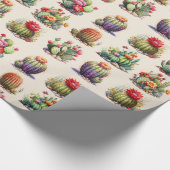 Cacti Watercolor Patternpapier Geschenkpapier (Ecke)