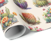 Cacti Watercolor Patternpapier Geschenkpapier (Rolleneckpunkt)