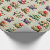 Cacti Watercolor Patternpapier Geschenkpapier (Ecke)