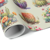 Cacti Watercolor Patternpapier Geschenkpapier (Rolleneckpunkt)