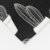 Cacti White Line Art Large Patches Fleecedecke (Ecke)