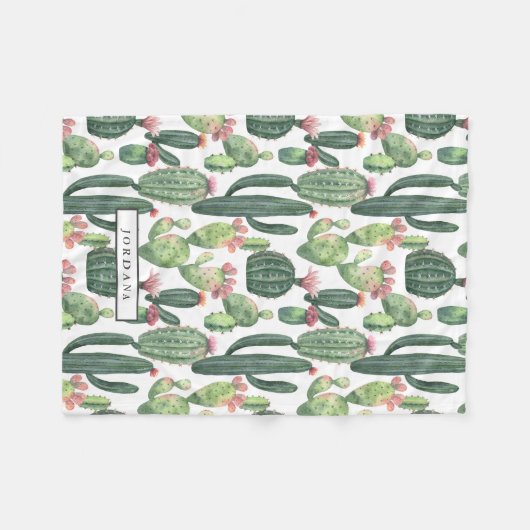 Cacti-Wüste-Thema Personalisiert Fleecedecke (Vorderseite (Horizontal))