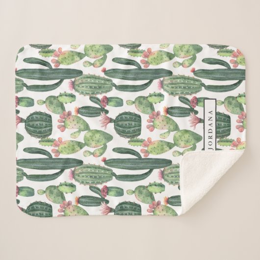 Cacti-Wüste-Thema Personalisiert Sherpadecke (Vorderseite (Horizontal))