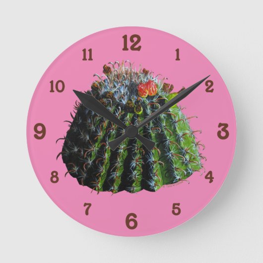 Cactus Acrylic Wall Clock Runde Wanduhr (Vorderseite)