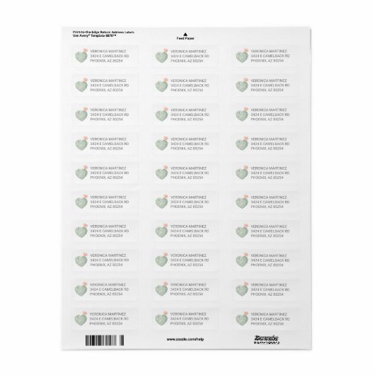 Cactus Address Labels (Vorne)