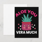 Cactus Aloe You Vera Much Dankeskarte (Vorne/Hinten)