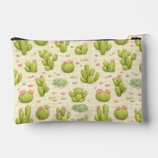 Cactus and Succulent Pattern Zubehörtasche (Rückseite)