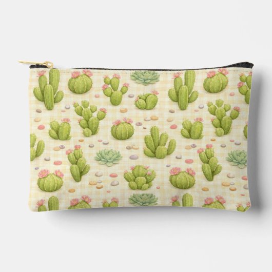 Cactus and Succulent Pattern Zubehörtasche (Vorderseite)