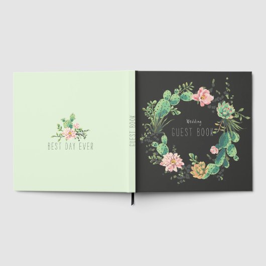 Cactus and Succulent Rustic Boho Wedding Gästebuch (Voll)