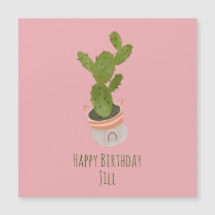 Cactus-Anlage Regenbogenkorb Handgezeichnet  Magnetkarte