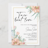 Cactus Apricot Floral Taco Bout Liebe Brautparty Einladung (Vorderseite)